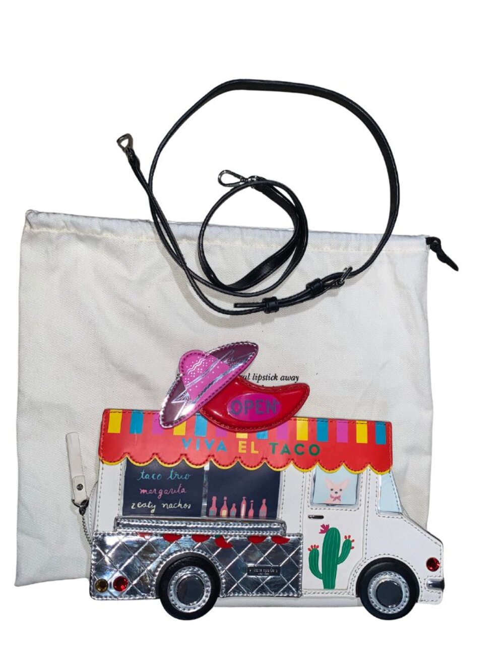 Kate Spade New York Haute Stuff Taco Truck Clutch with Straps - RARE - Pre-Loved - Picture 2 of 10